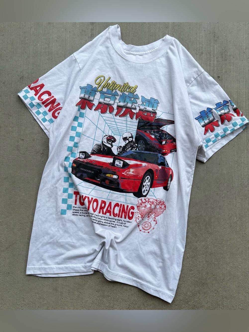 Tokyo Racing 200sx Drift Car Jdm Graphic Print T-Shirt Mens Large